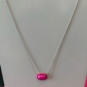 Kendra Scott classic shape in pink on silver tone chain